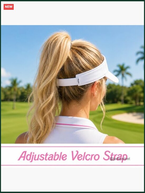 100% Cotton Golf Visor with Sweatband - Adjustable - Lightweight - Unisex main image 6